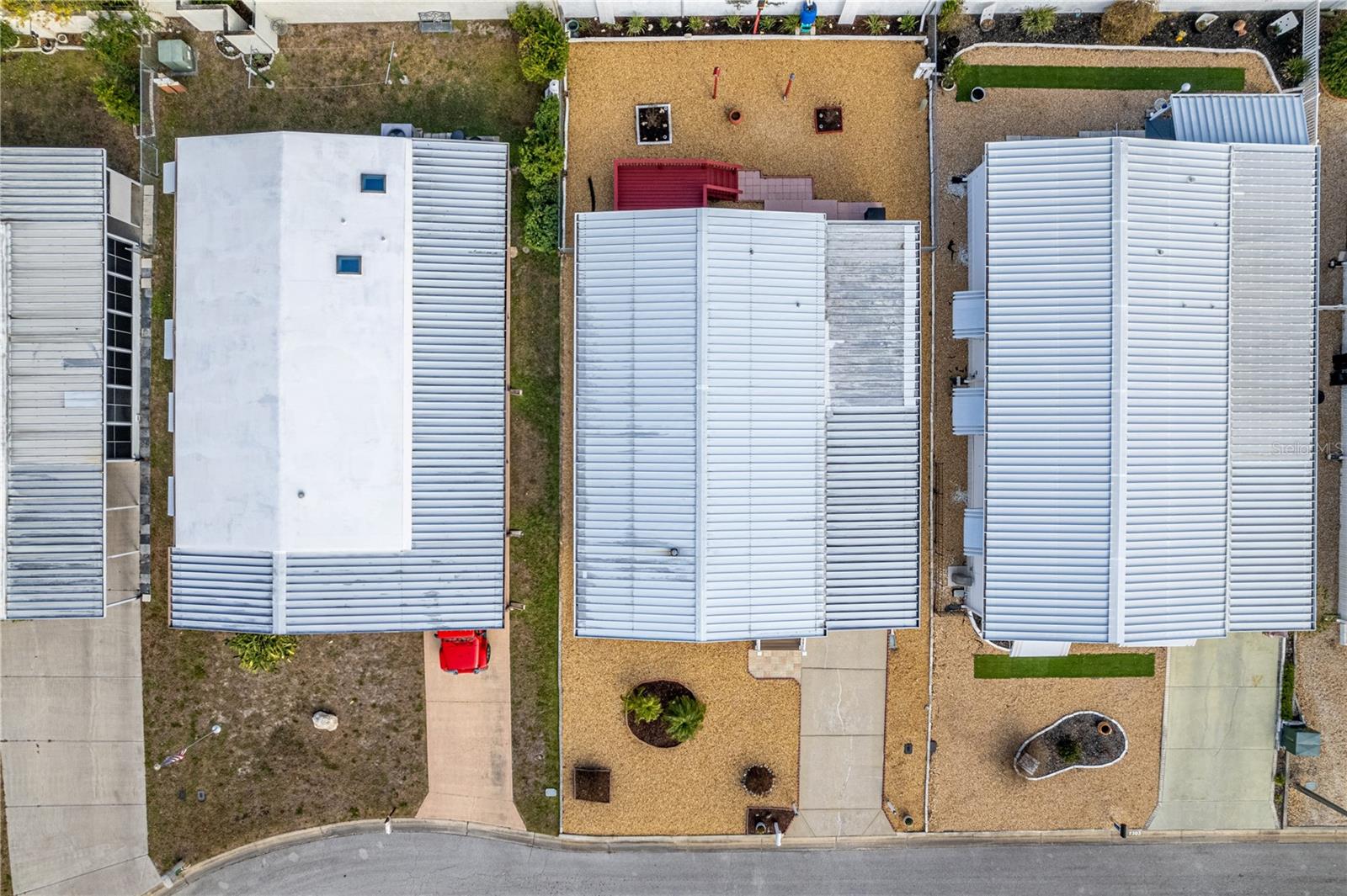 Aerial of the roof and yard