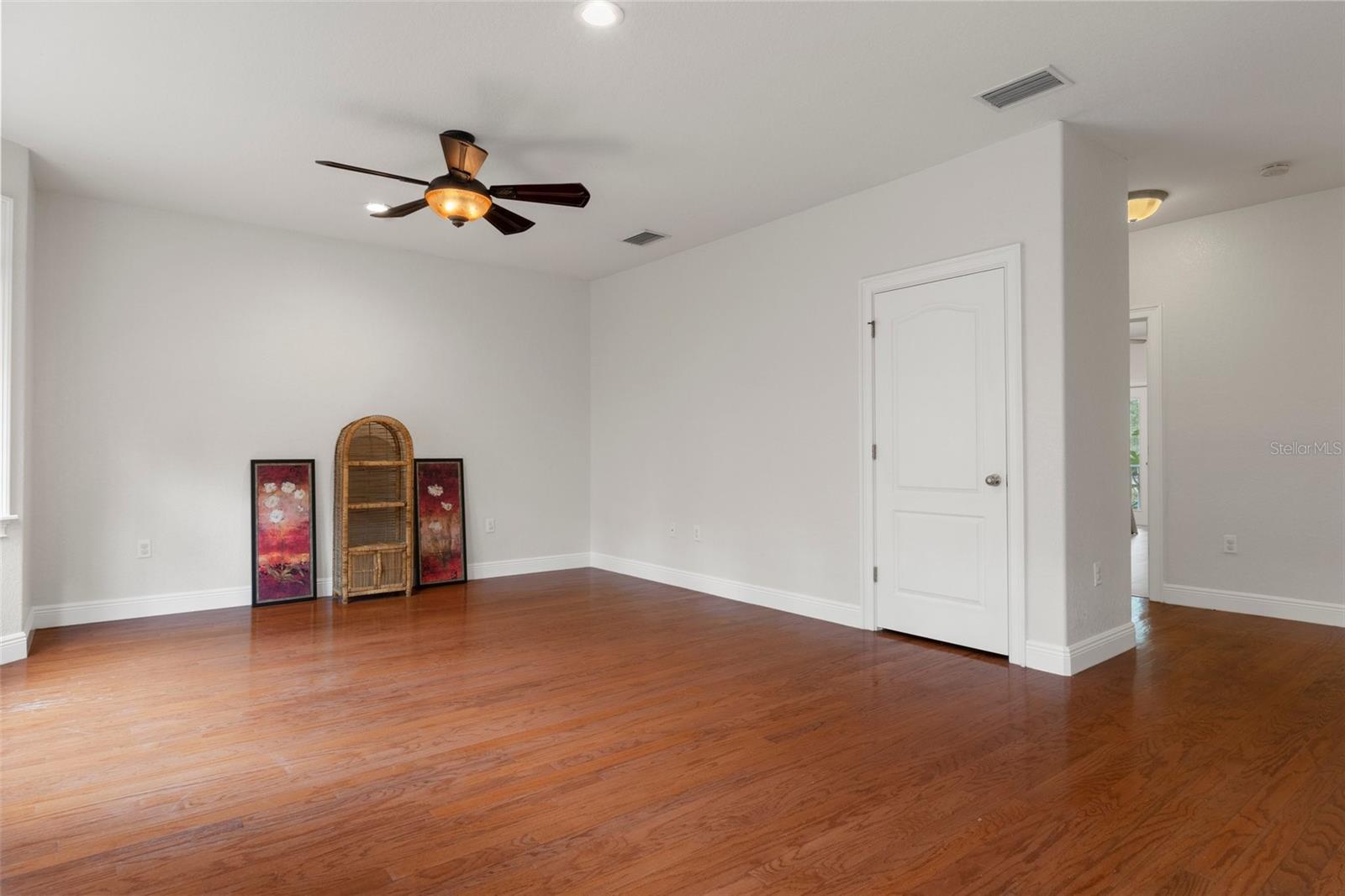 2nd floor family room with hardwood floors