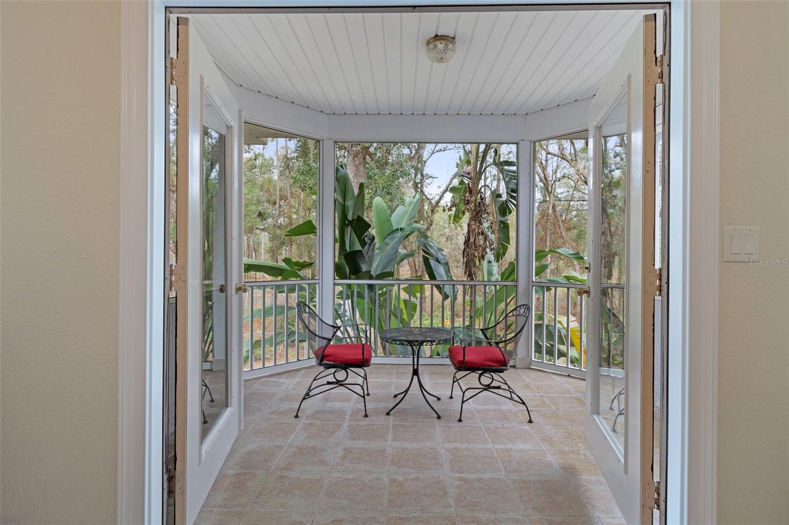 2nd floor screened balcony north side of home off 4th bedroom.