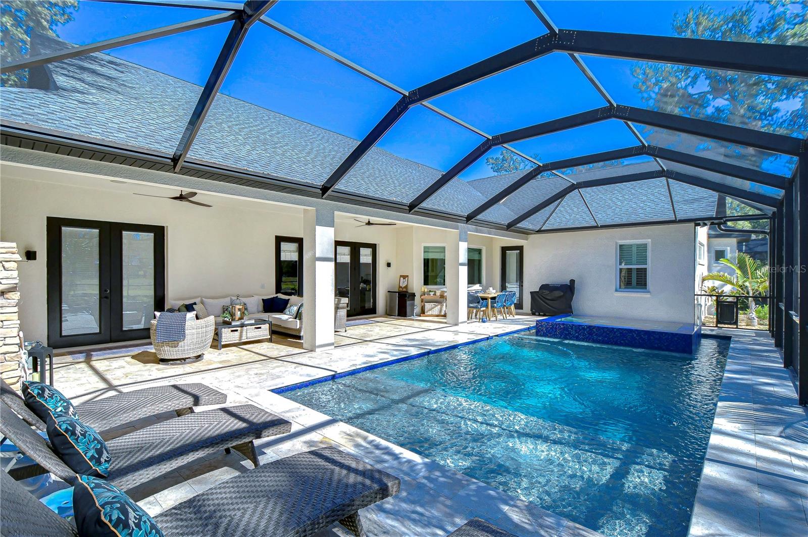 Imagine lounging in this sparkling pool!