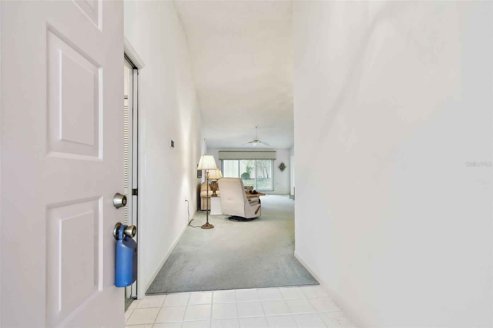 Foyer with ceramic tile