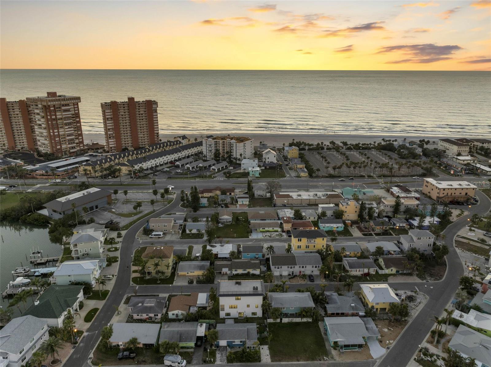 arial sunset view