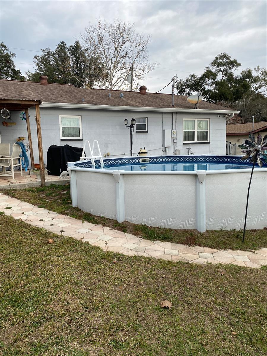 back yard with pool