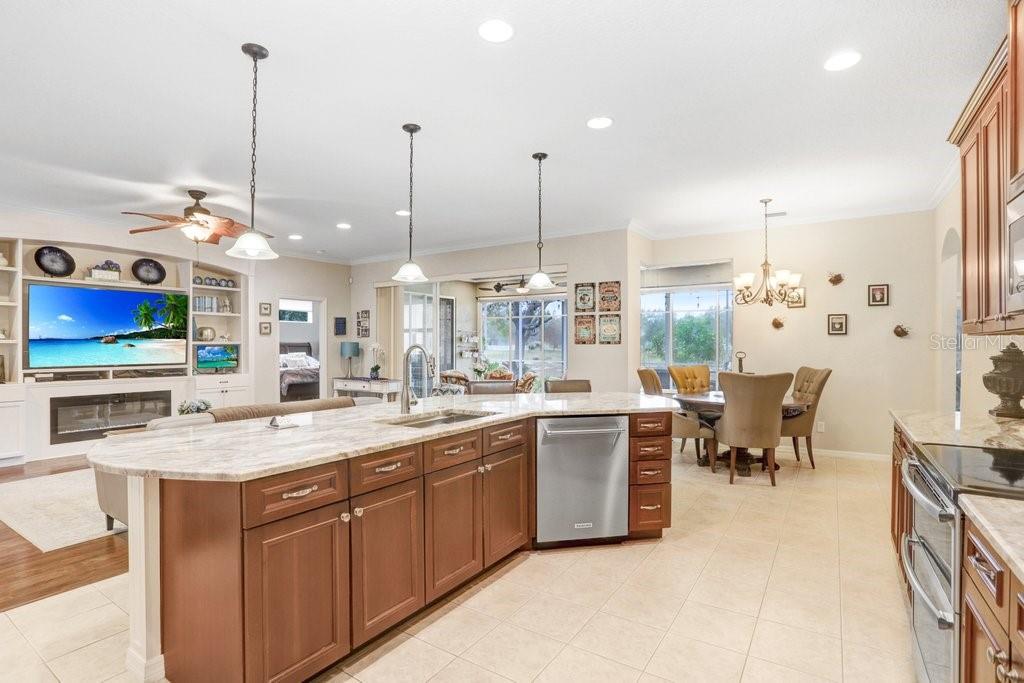 Kitchen looking into Family Room