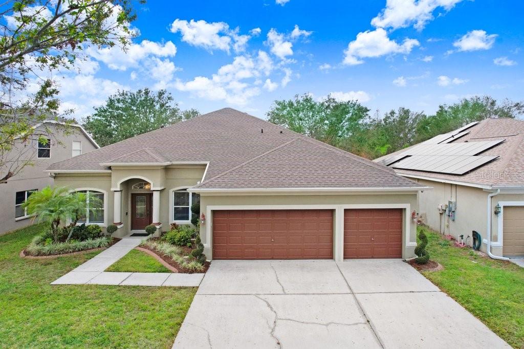 Front Elevation and 3 car garage