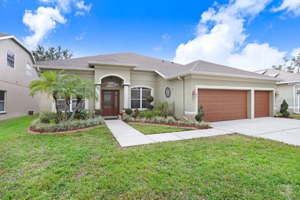 Front Elevation with 3 car garage