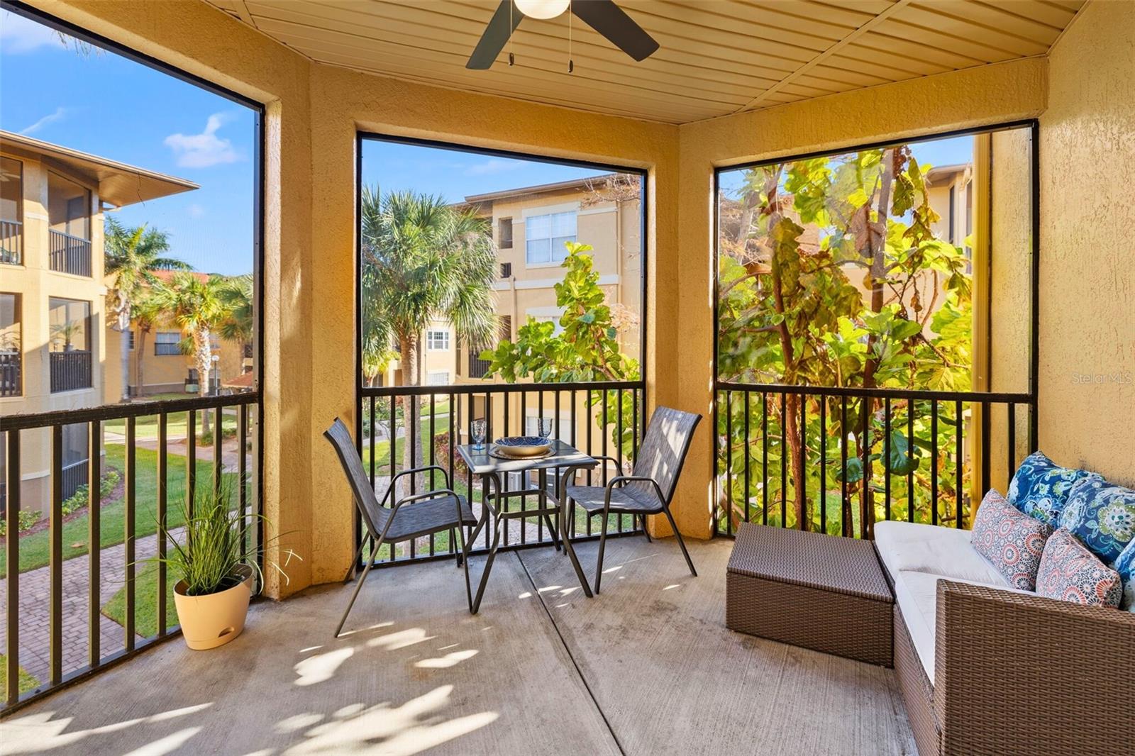 Relax on your spacious covered and screened-in porch