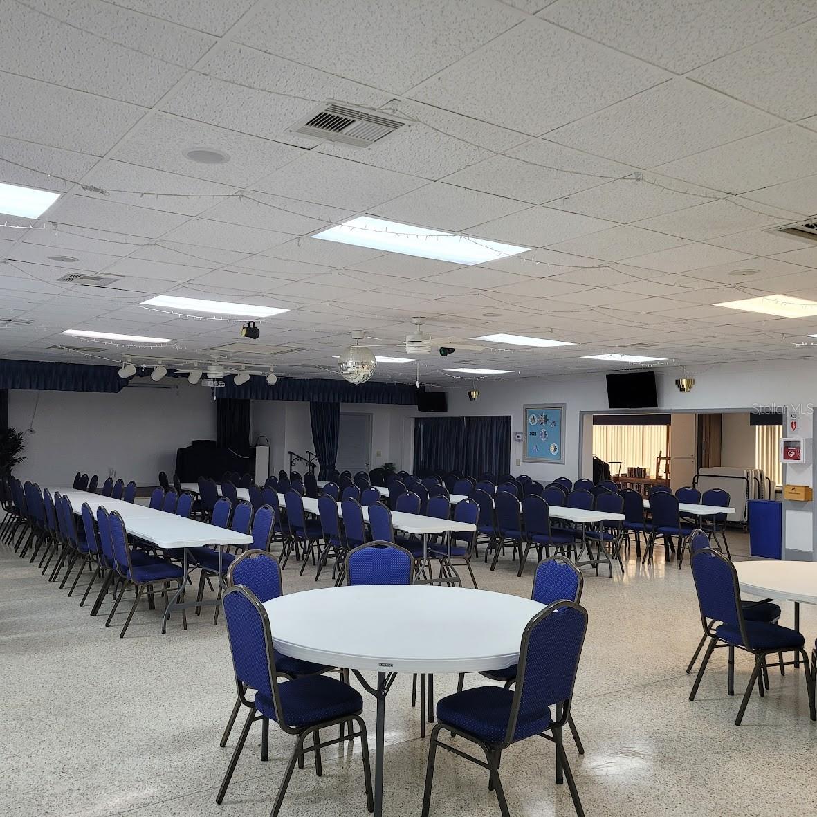 Plenty of room for meals, bingo, dances, craft fairs, card games, and more.