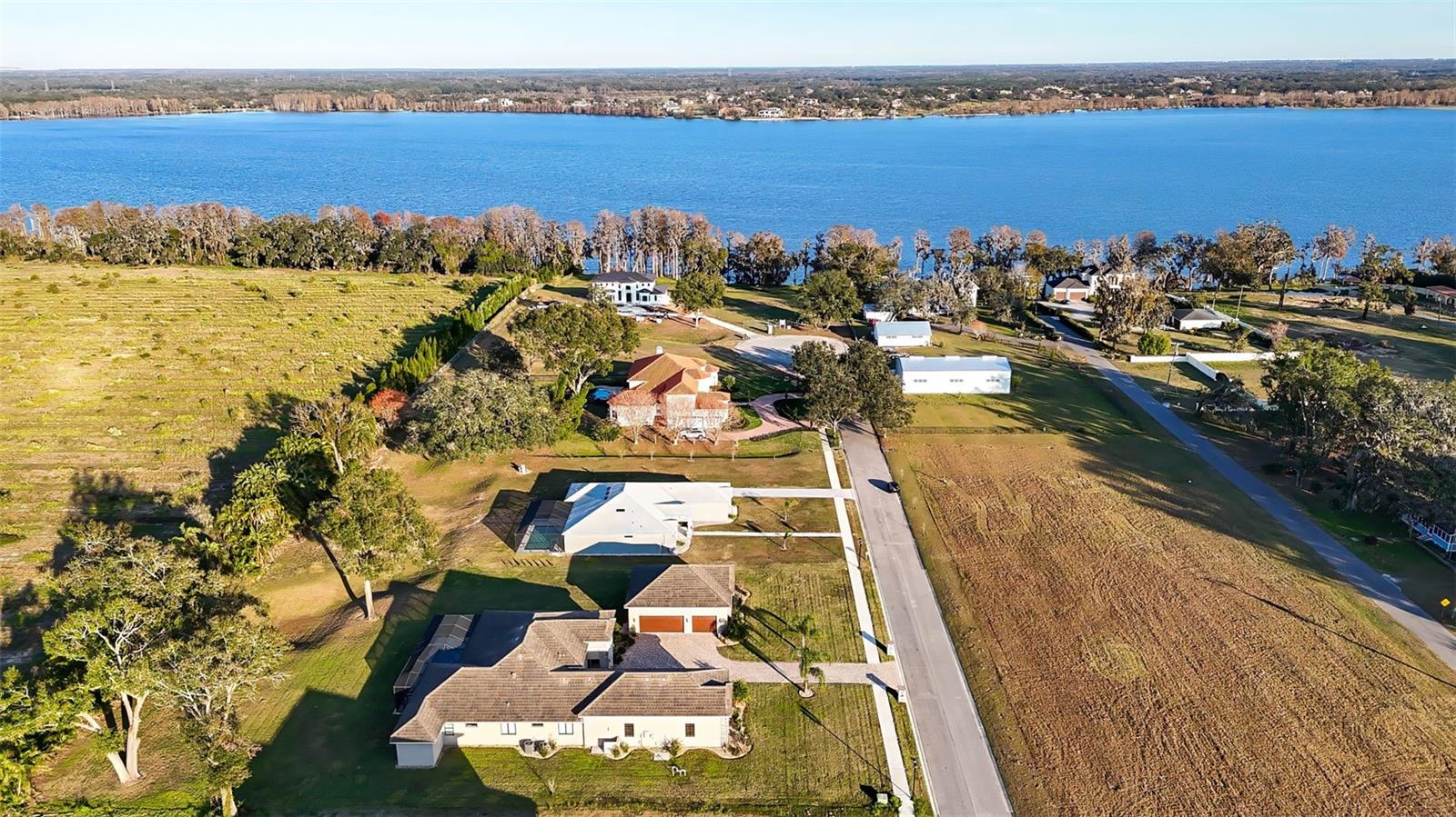 Aerial view of Flint Estates Dr & Lake Thonotosassa