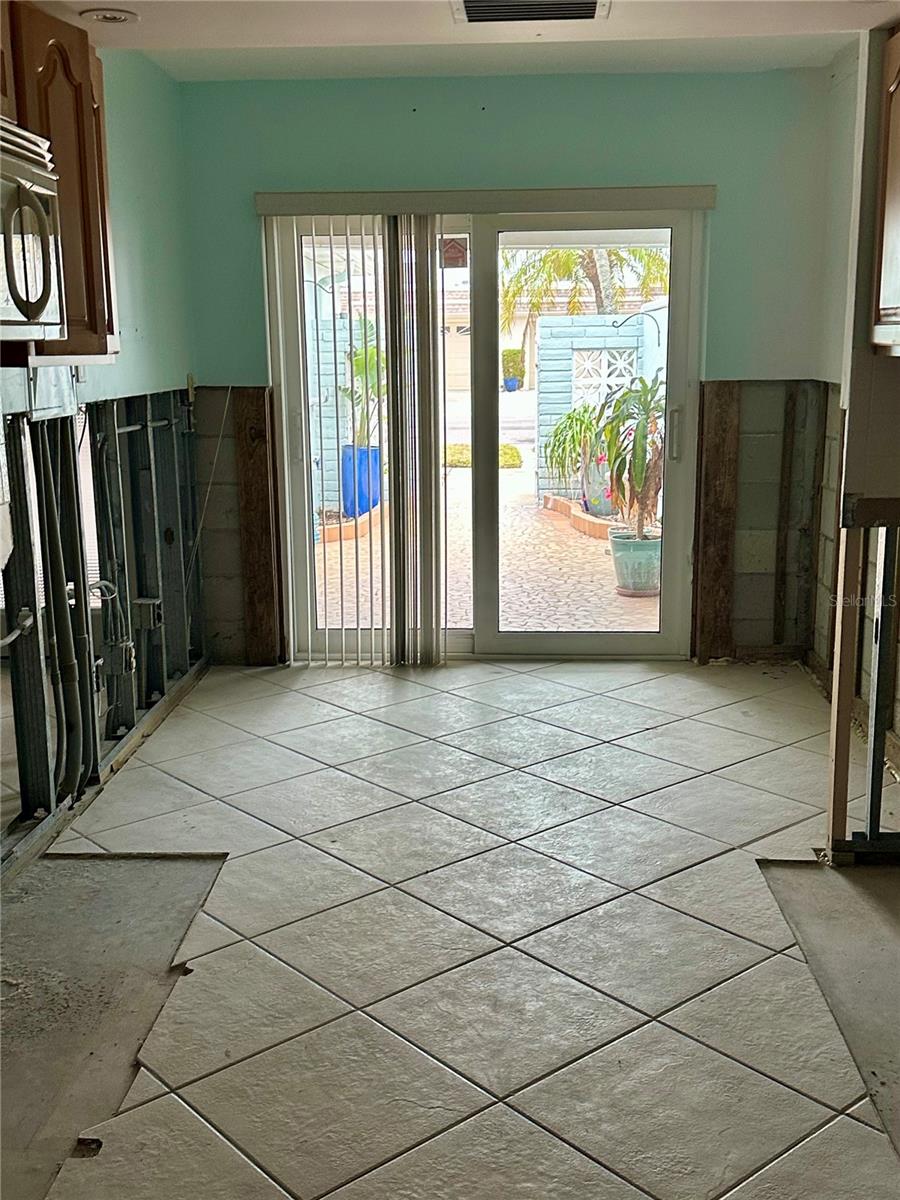 Kitchen, looking towards courtyard