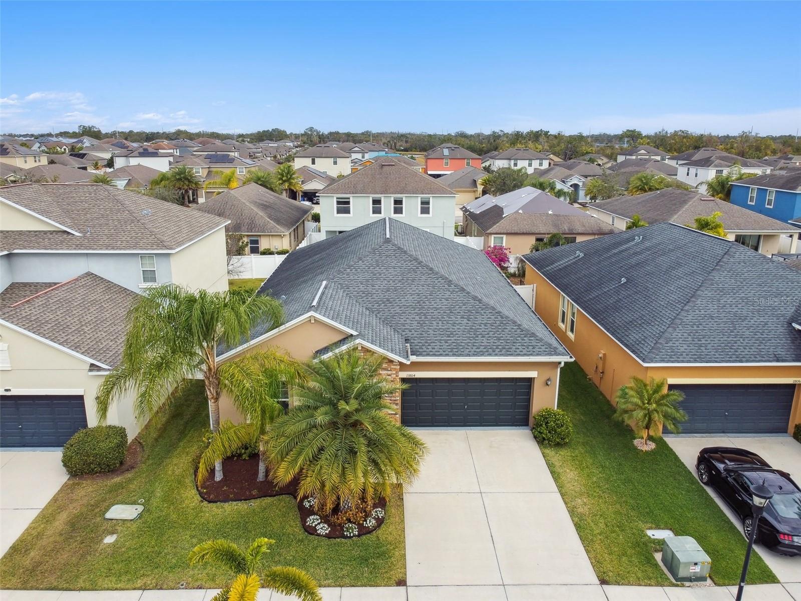 Aerial front view of home