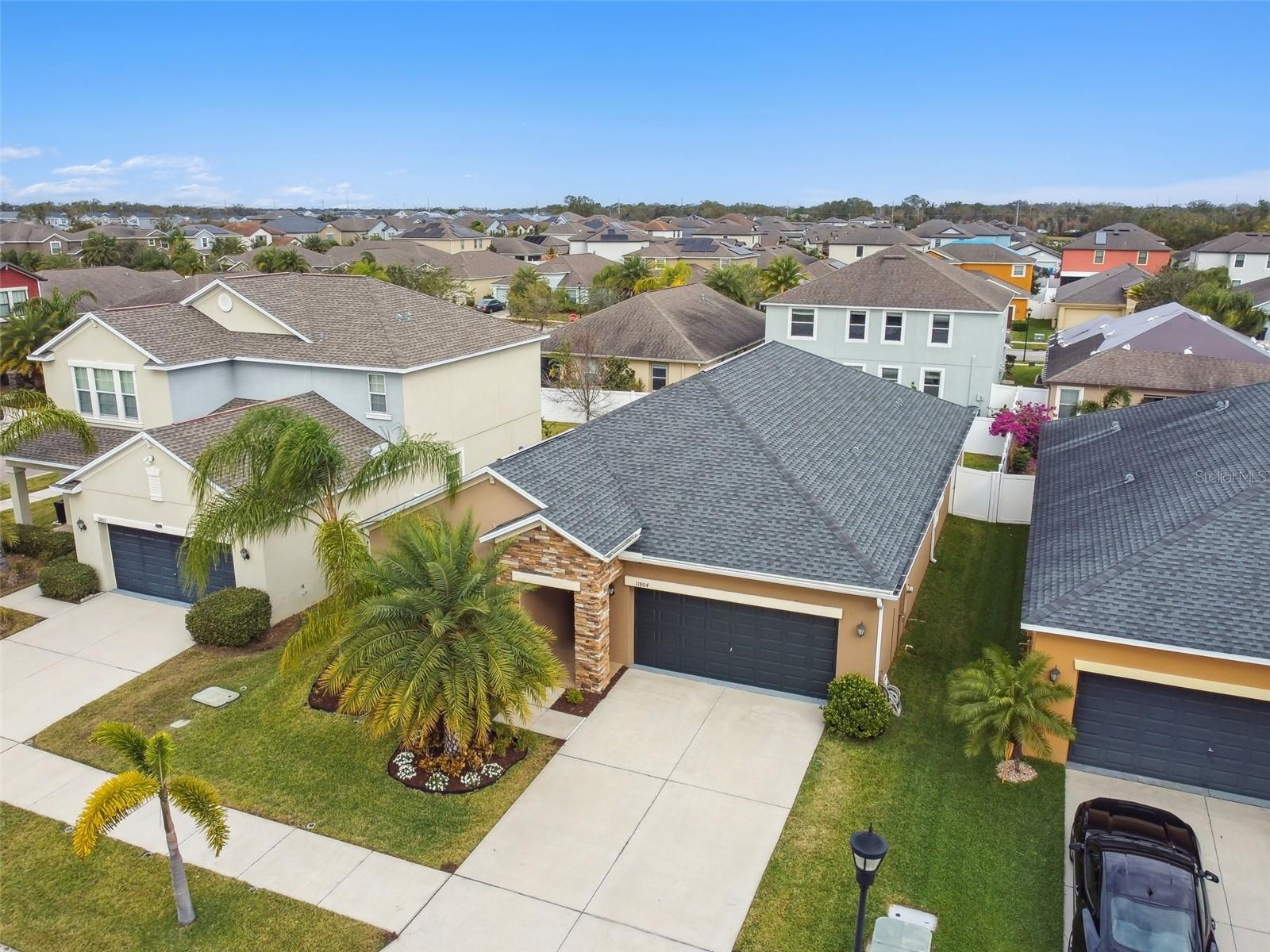 Aerial front view of home