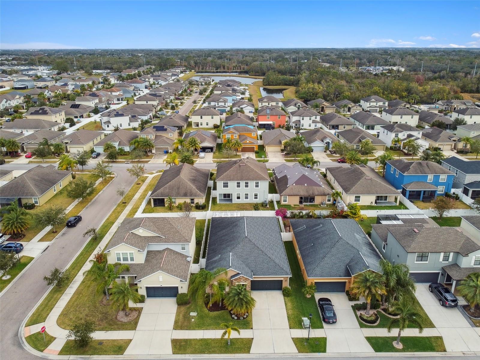 Aerial front view of home