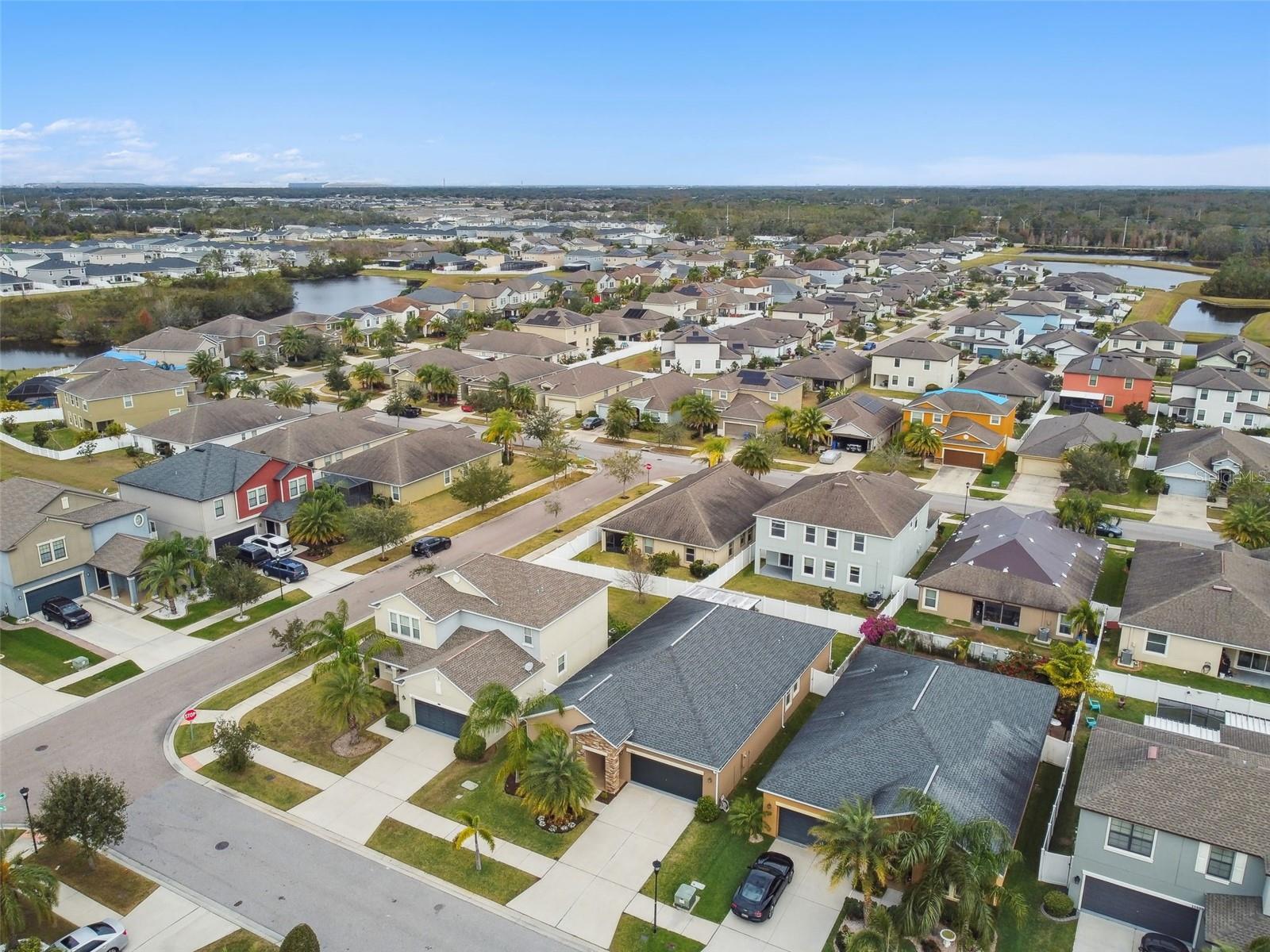 Aerial front view of home