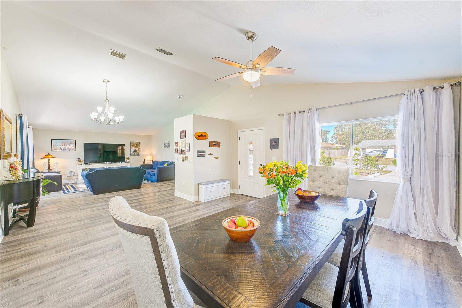 View of dining room and living room