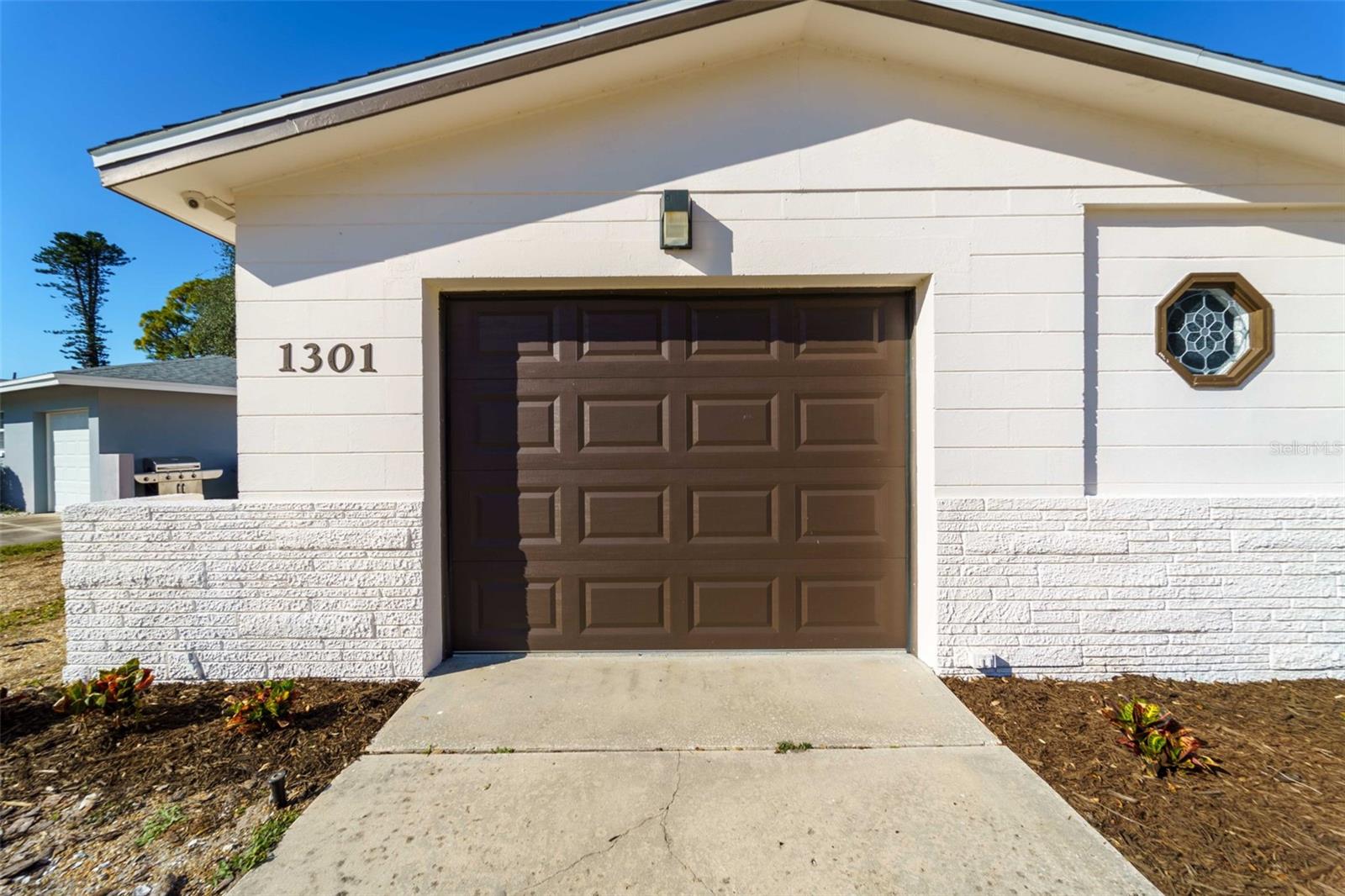 Garage with door shut