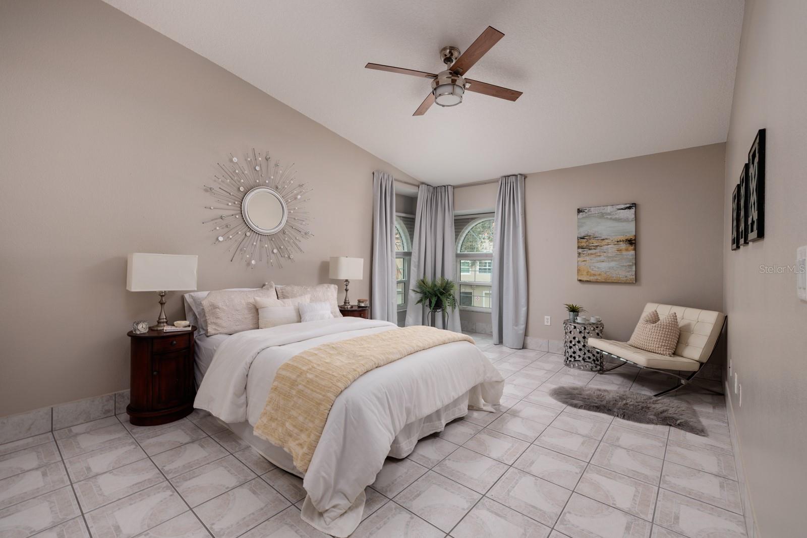 Upstairs Master Bedroom with treehouse views.