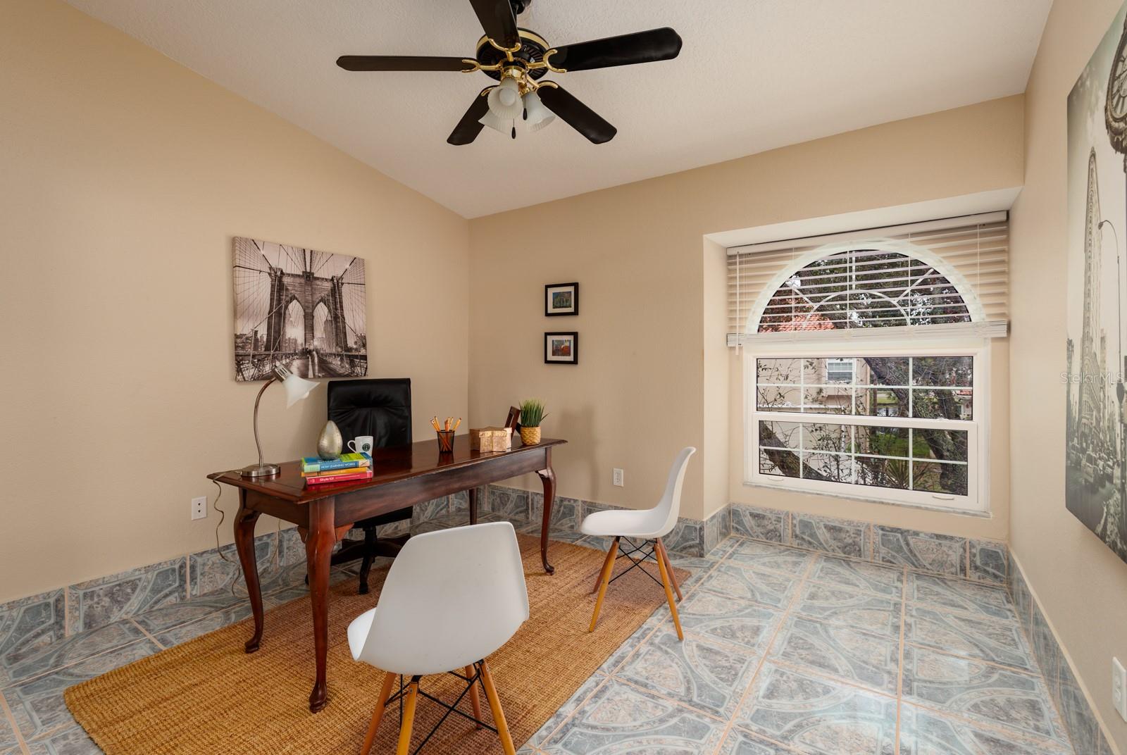 1 of 3 upstairs Bedrooms. Great natural light for an office too!