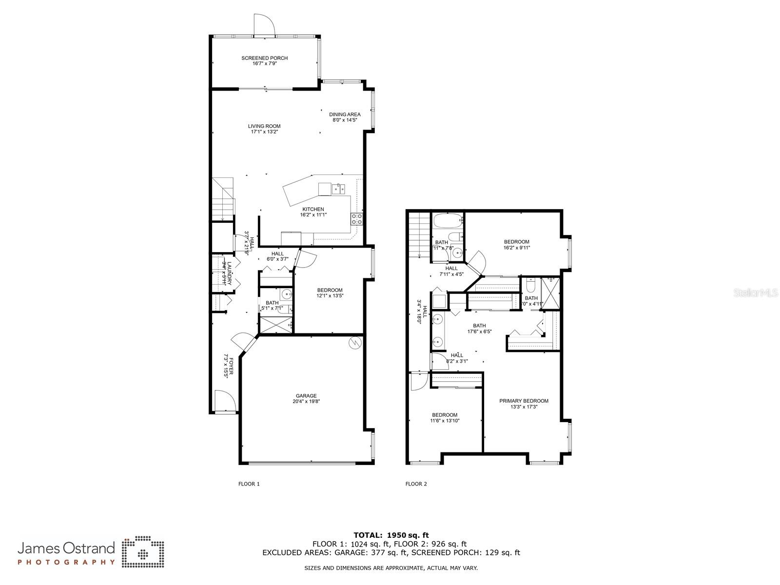 Upstairs and downstairs floor plan