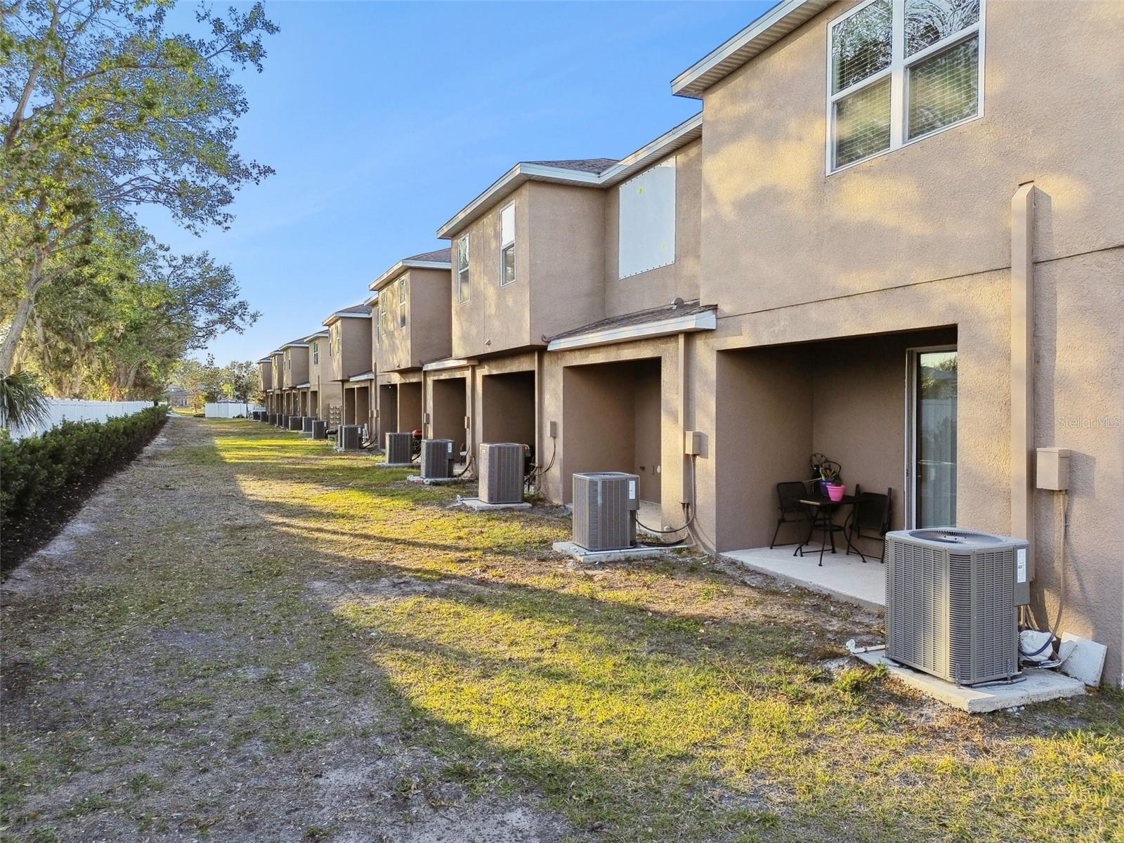 View of the back of the townhomes.