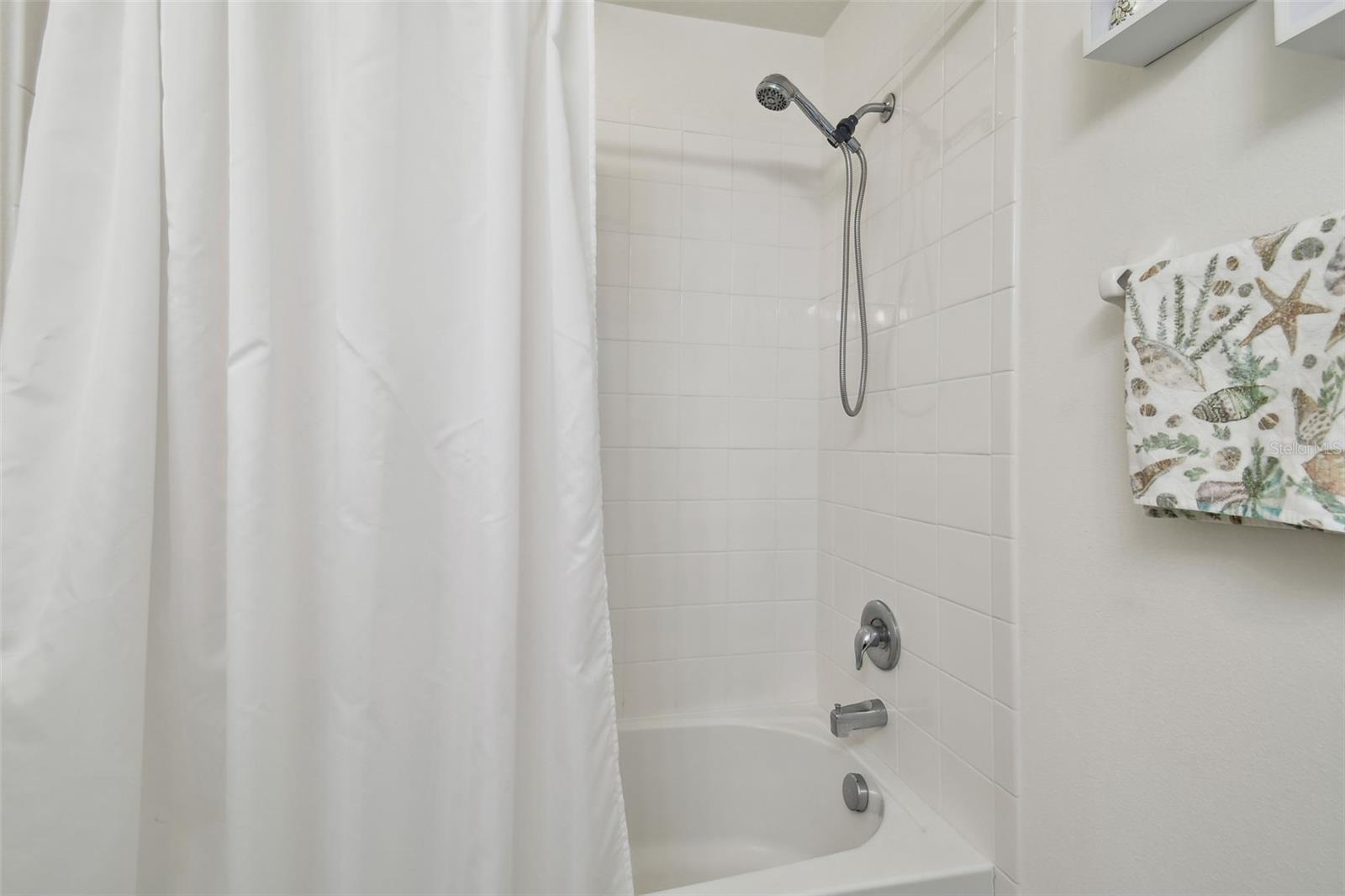 Master ensuite tub with shower.