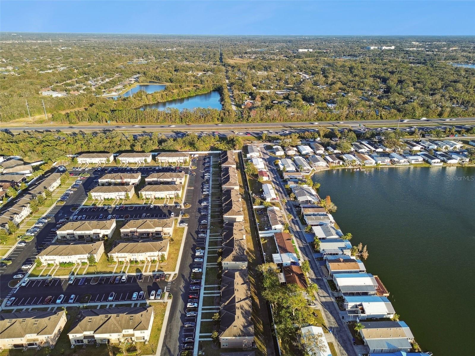 Aerial view heading East.