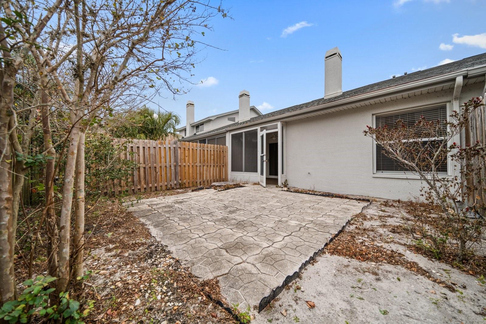 fenced backyard