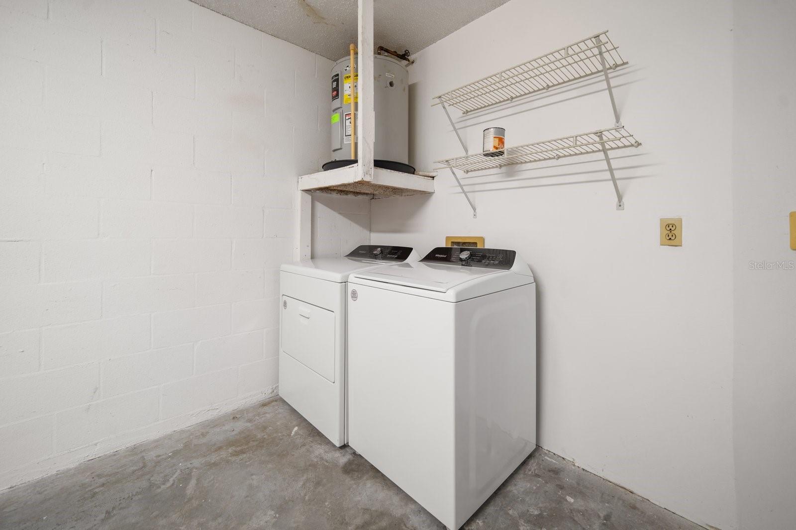 full-size laundry in garage