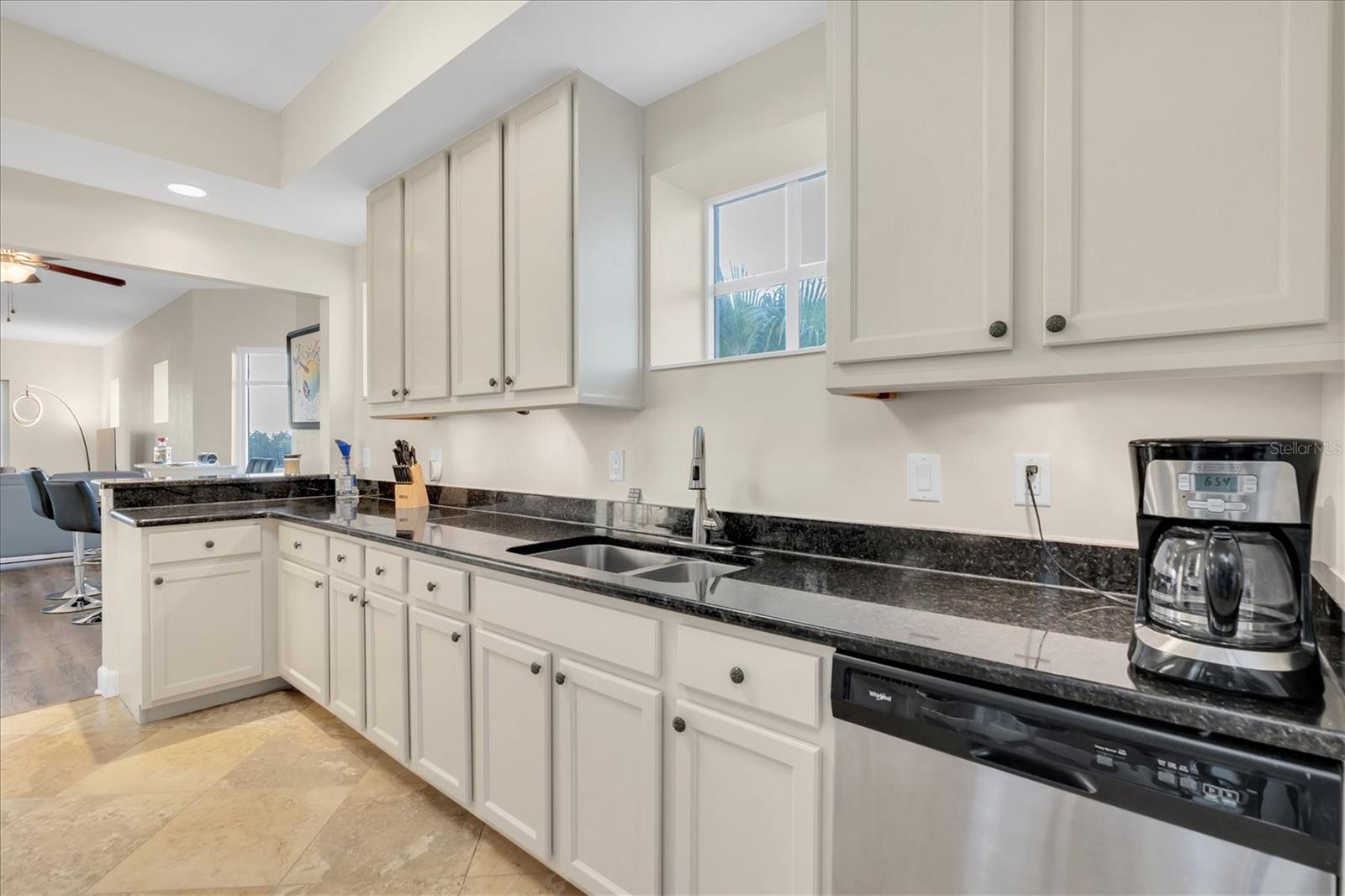 Spacious kitchen with so much cabinet space!