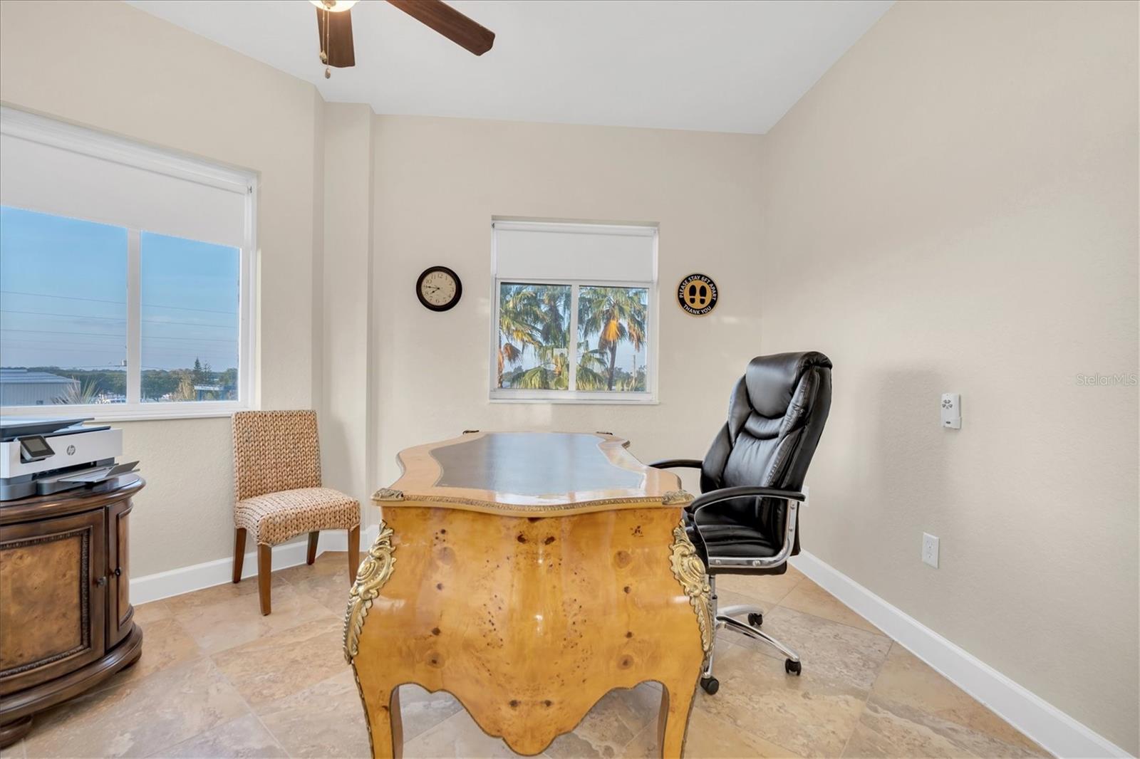 The separate room off the kitchen is perfect for your home office and provides a view of Tampa Bay.