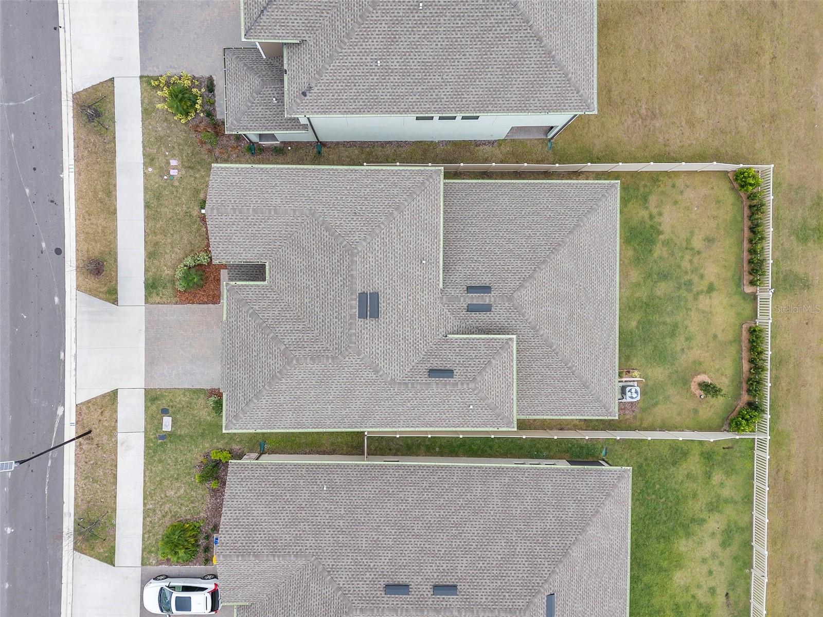 Overhead view of lot