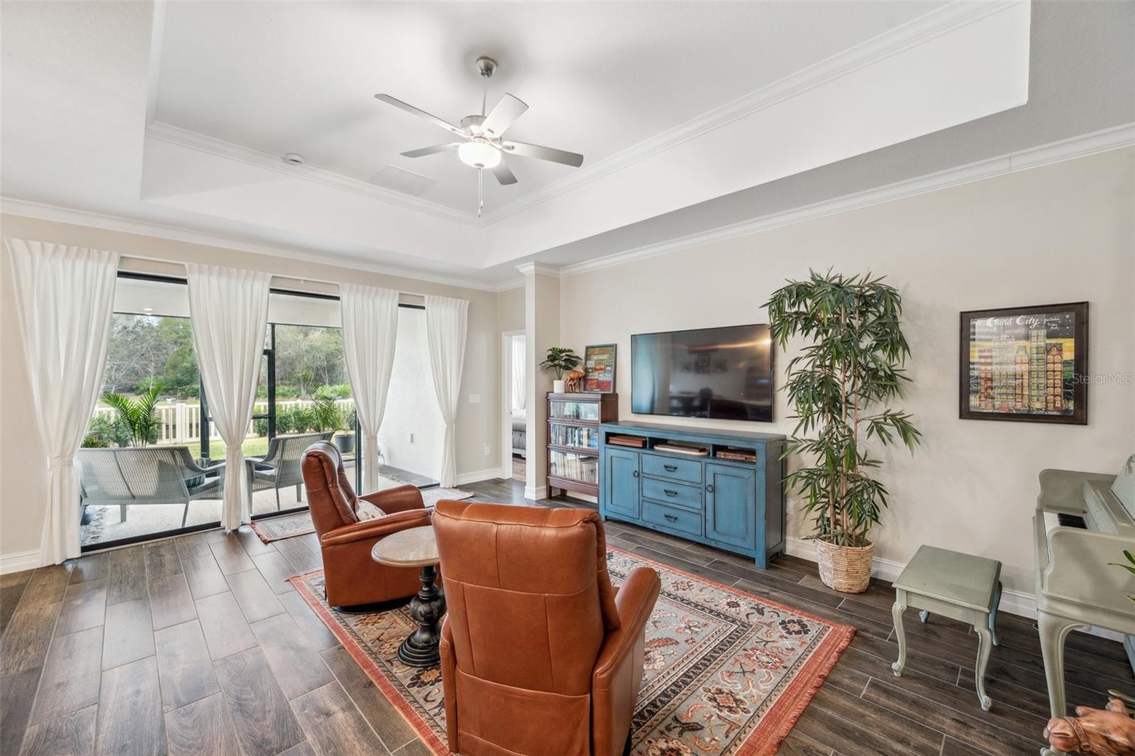 Living room overlooking back