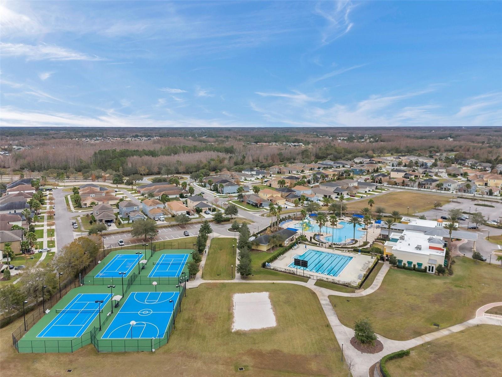 Overhead view of Clubhouse area