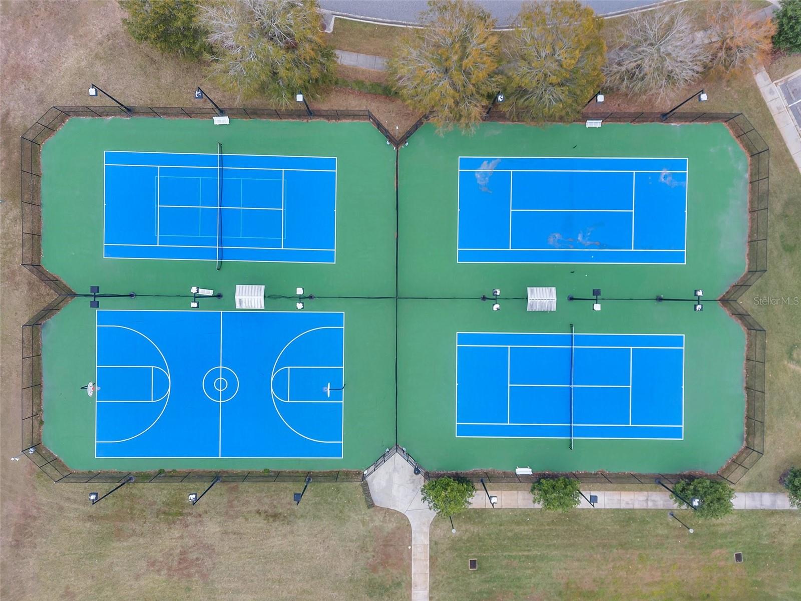 Tennis and Basketball courts