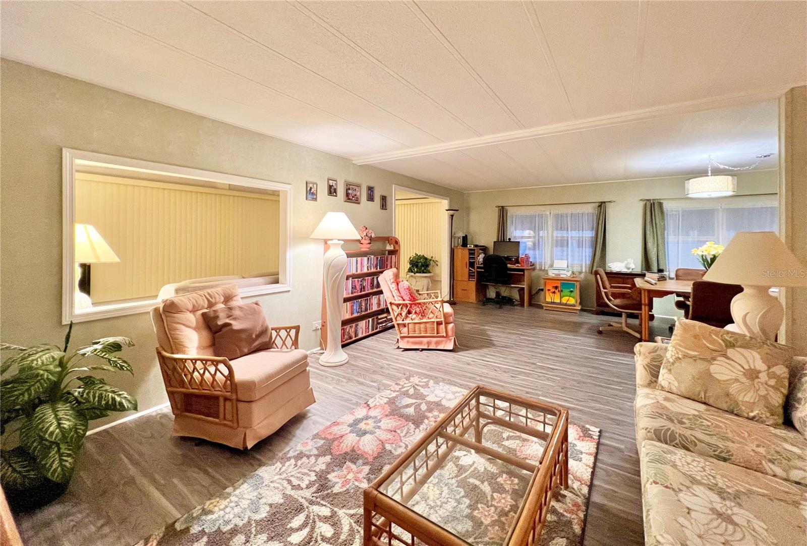 Living room with Luxury vinyl flooring