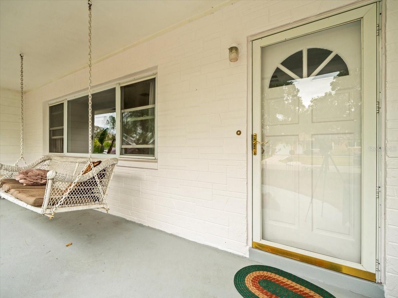 Front porch with swing!