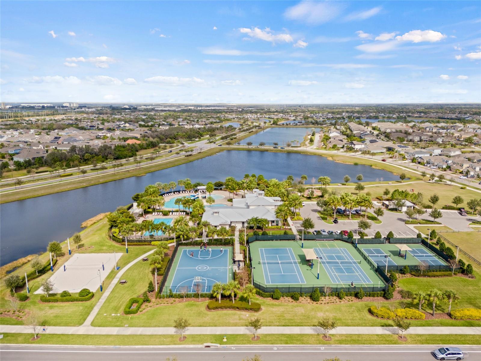 Volleyball, basketball, Tennis, Pickleball and resort style pools and clubhouse