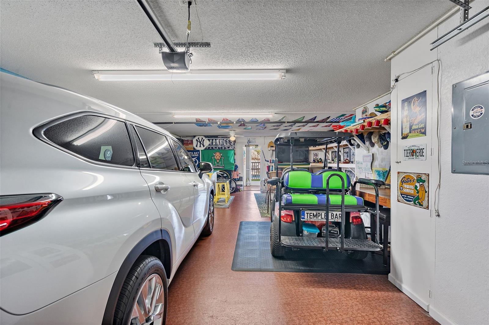 Huge garage currently used as a fun entertaining area!