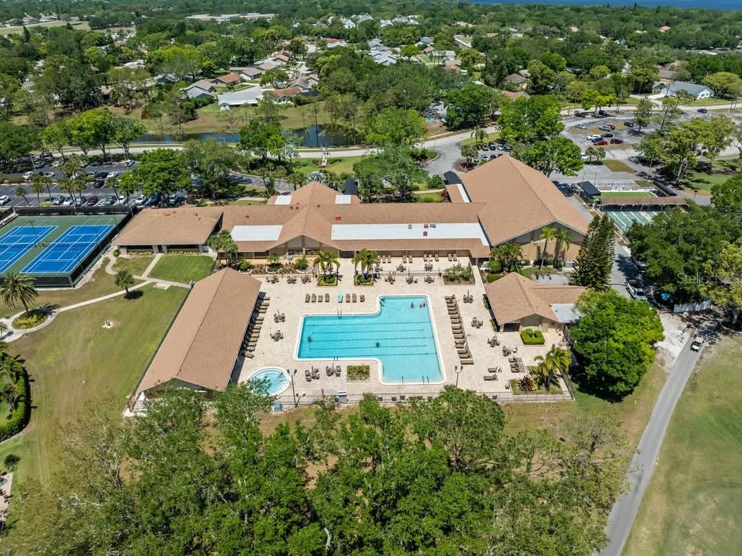 club house and pool in community