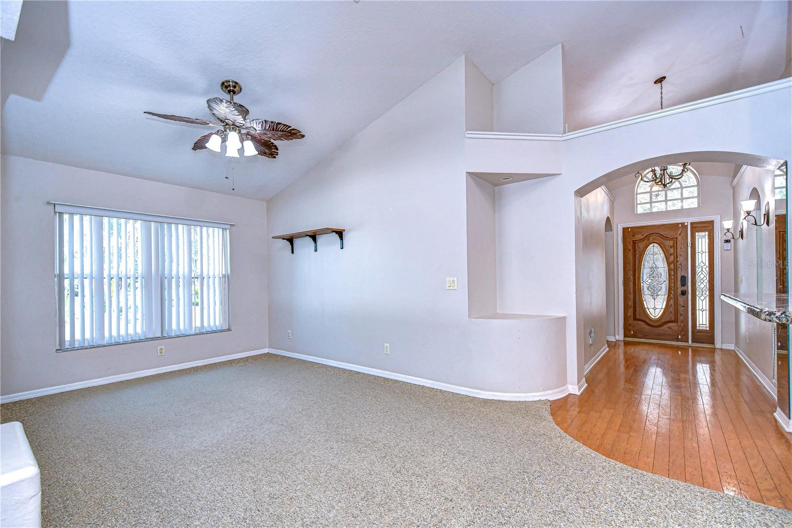 Family room with custom built ins!