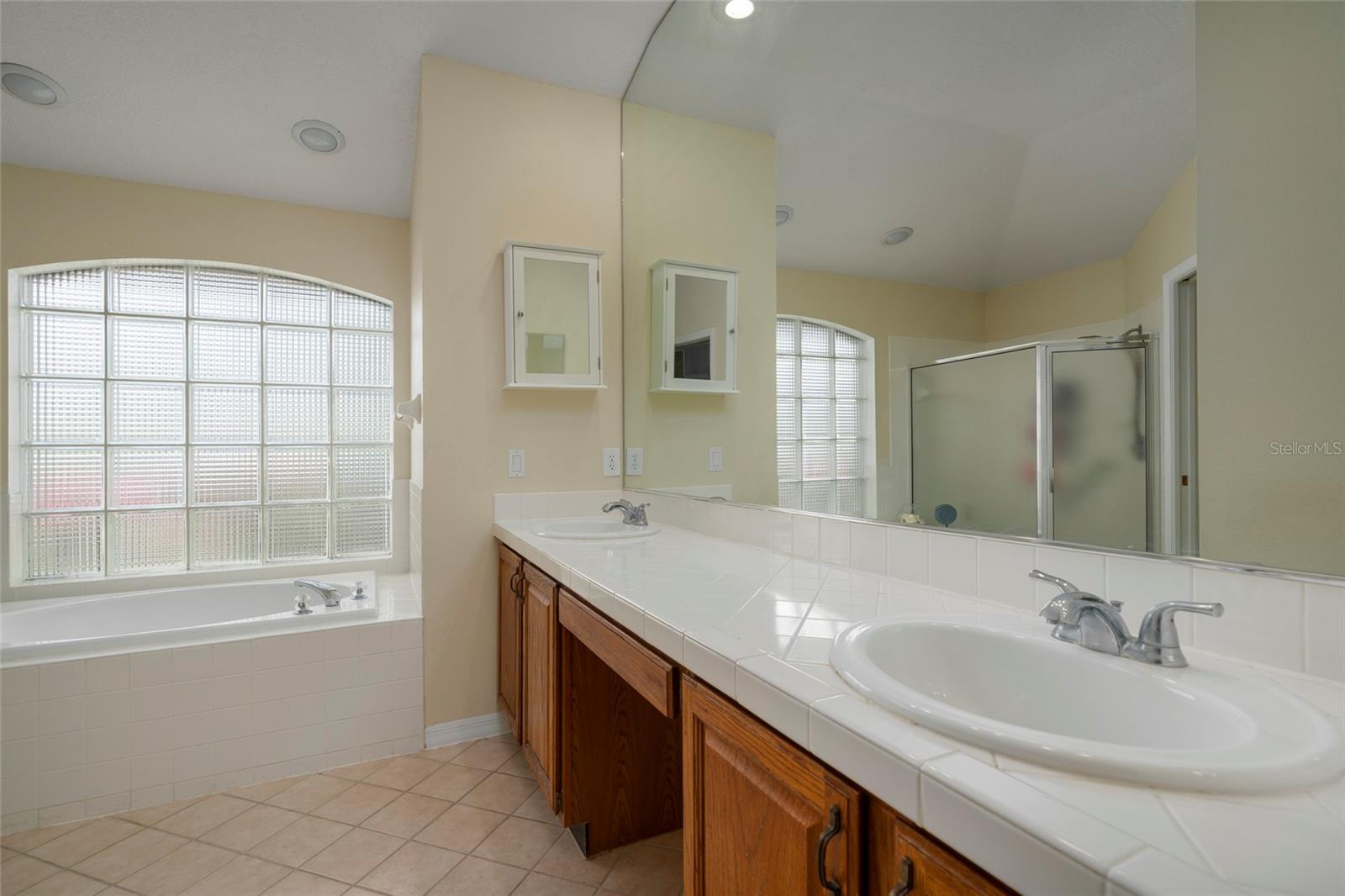 Primary Bath vanity with double sinks