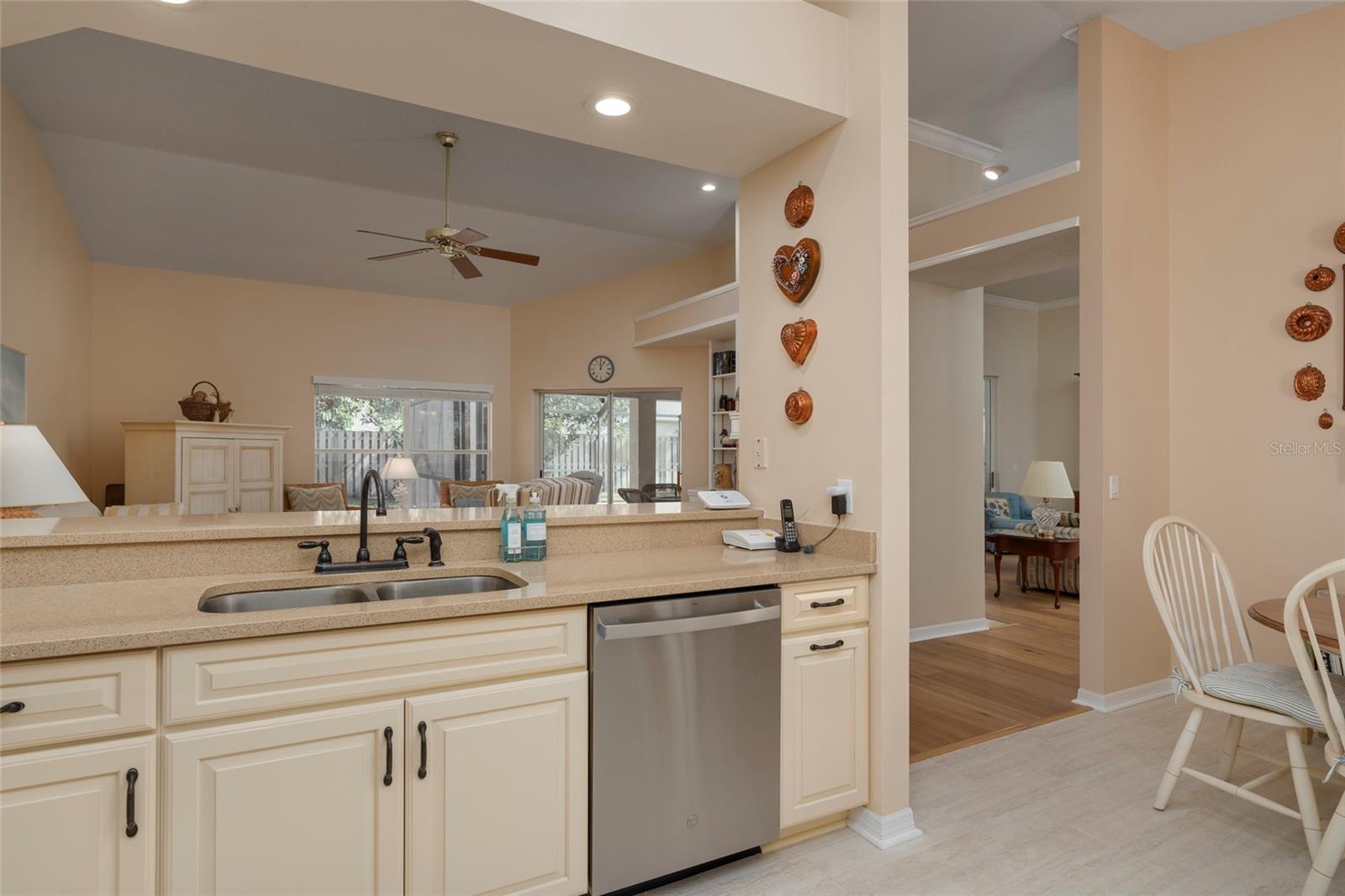 Kitchen overlooking Family Room