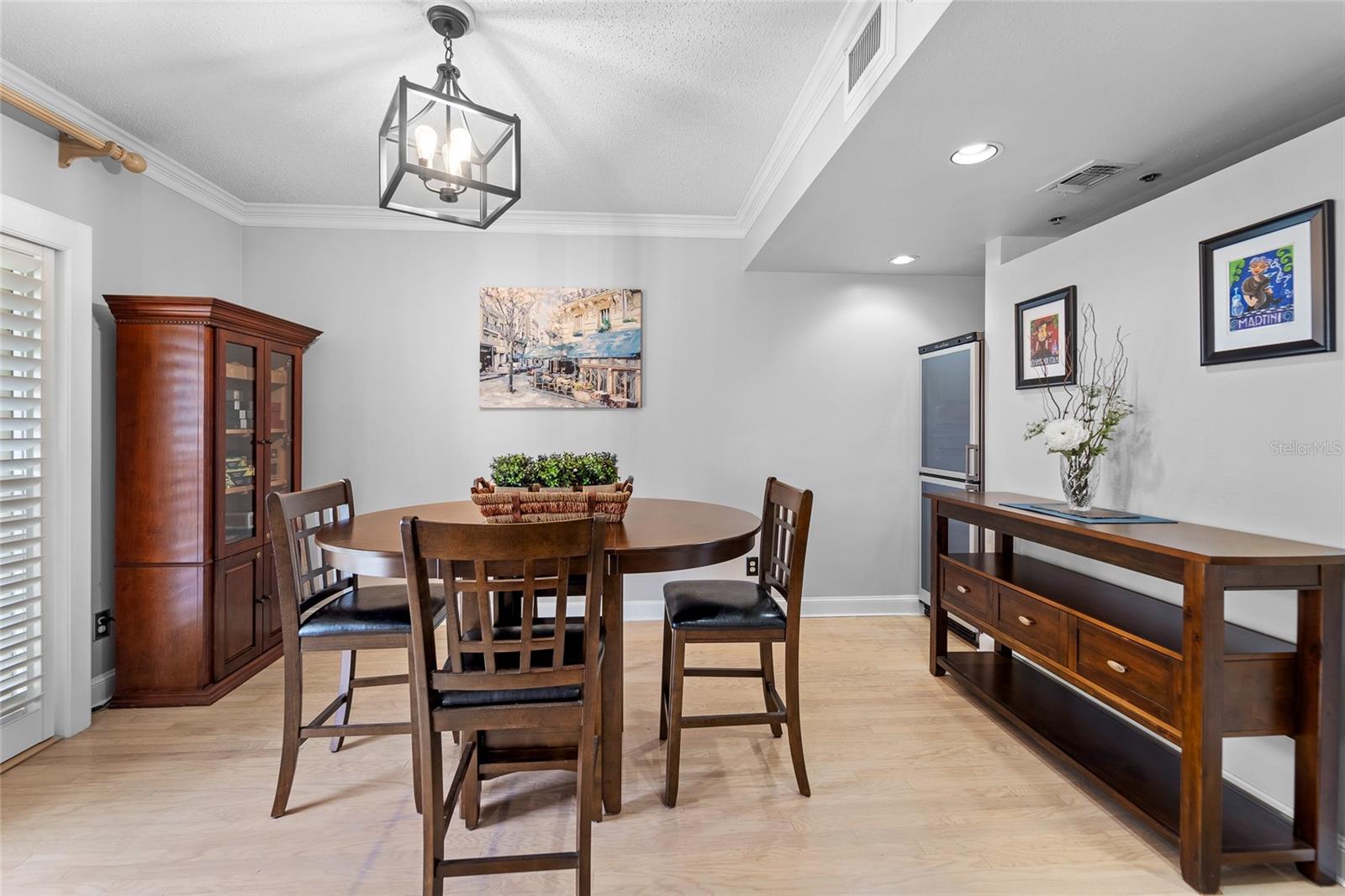 Dining room with glass sliders and direct access to the balcony.