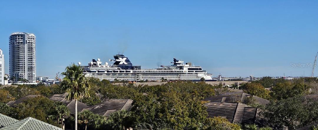 Views from the balcony. The Port of Tampa is just walking distance away.