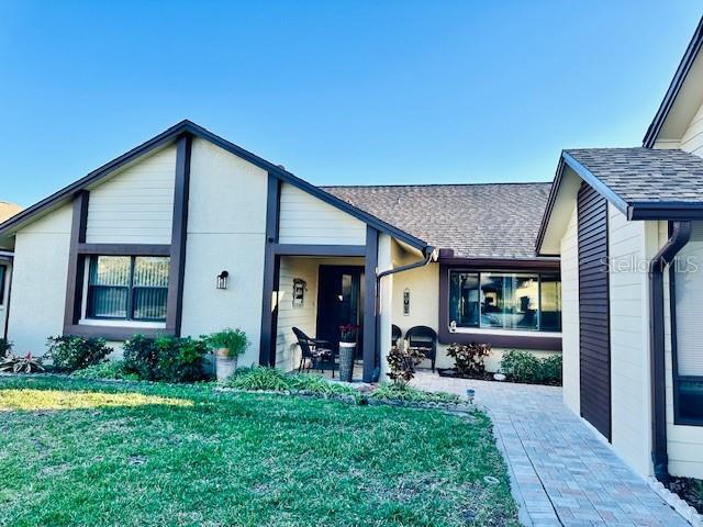 Front View with Detached Garage