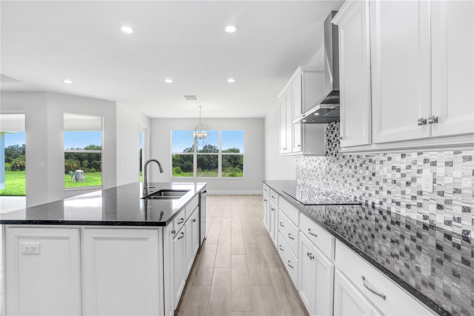 Cambria countertops and gorgeous tile backsplash