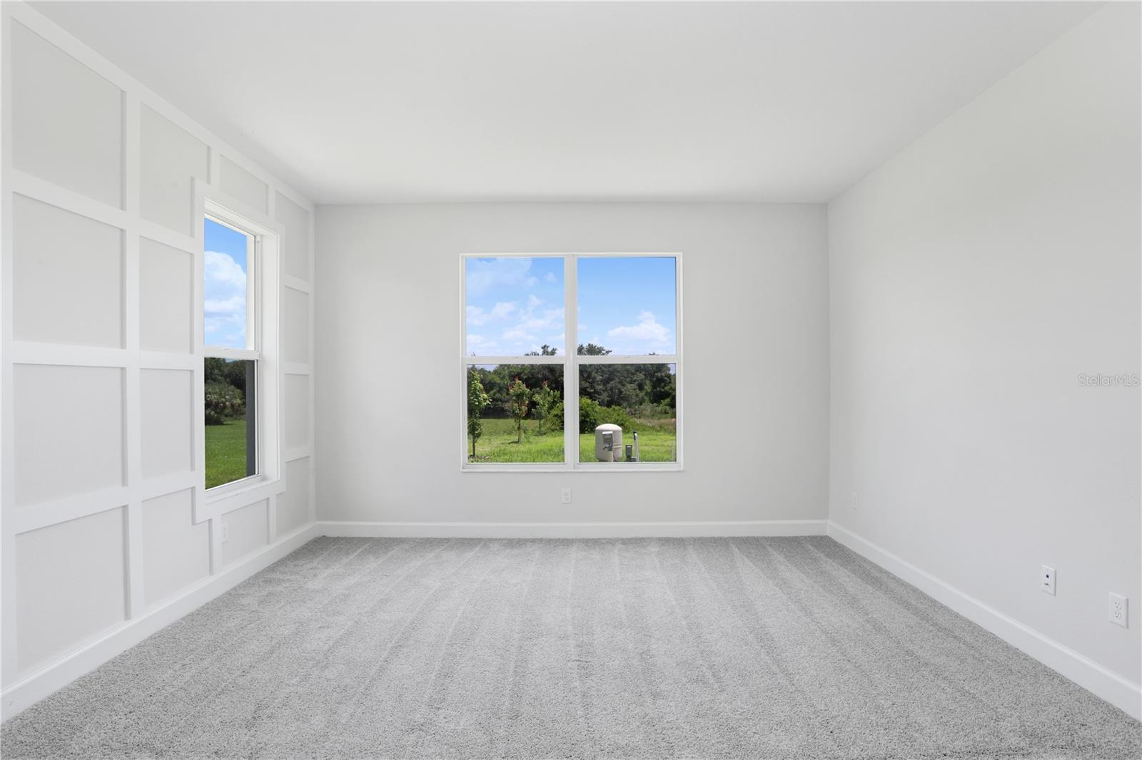 Master Bedroom with Trim accent wall