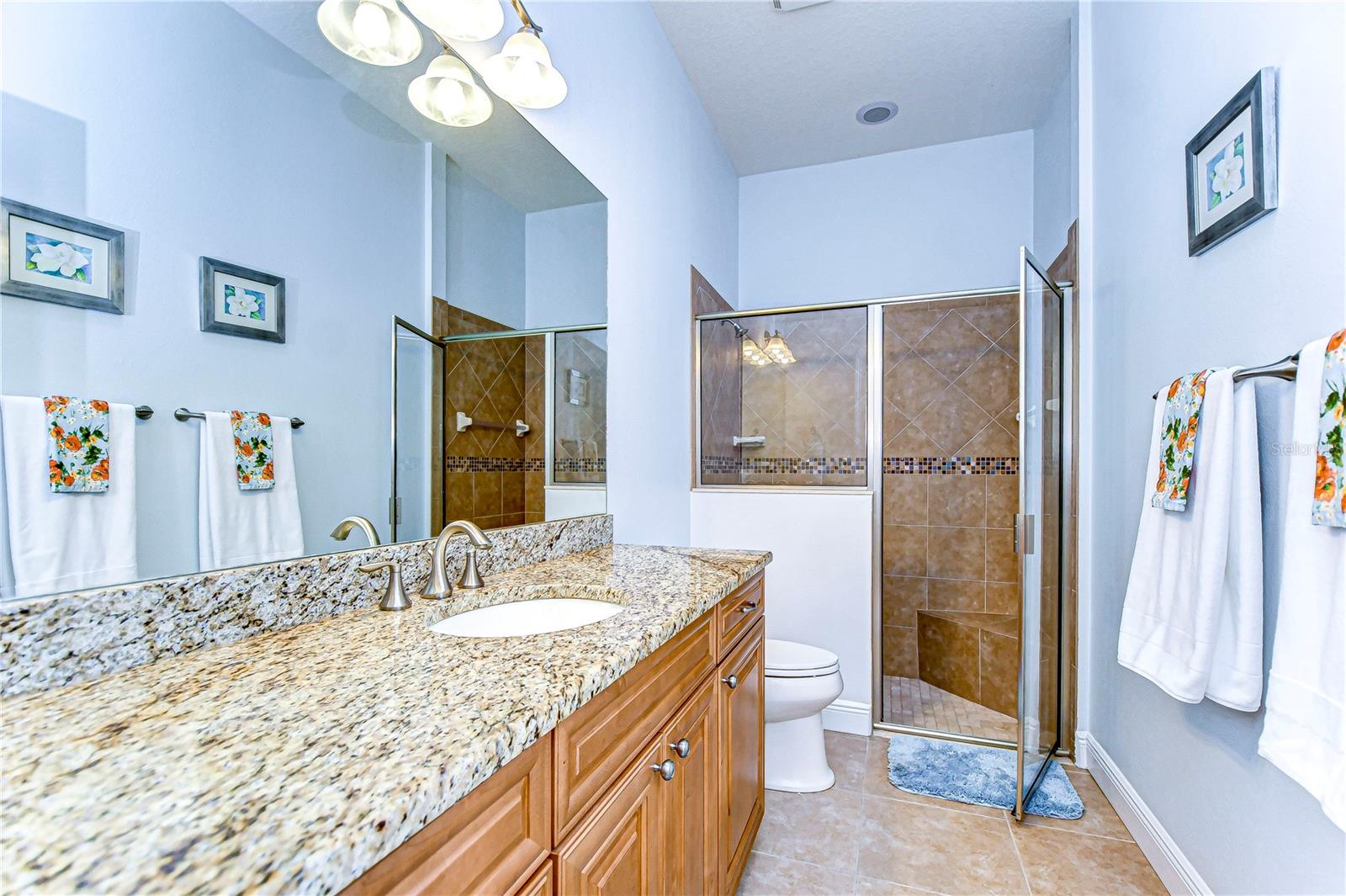 Third bathroom with large shower!