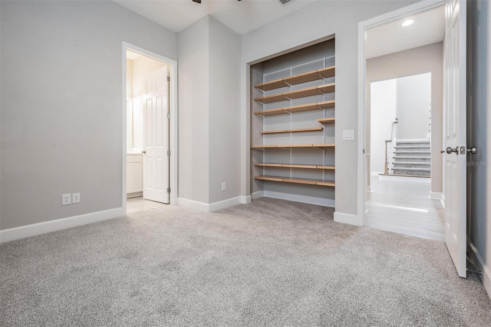 Downstairs bedroom #5, adjoins with en-suite bathroom #4 and closet with built-in storage