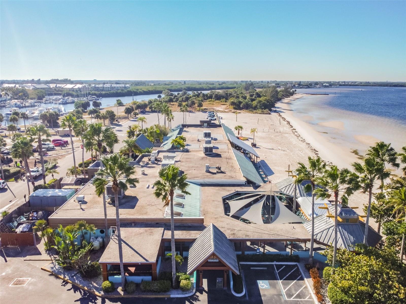 Aerial of Sunset Grill Beach Bar Located on Bahia Beach